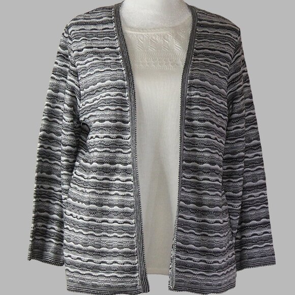 Alfred Dunner Classic Women's Summer Set Cardigan Sweater Size PXL (C524) - Picture 2 of 6